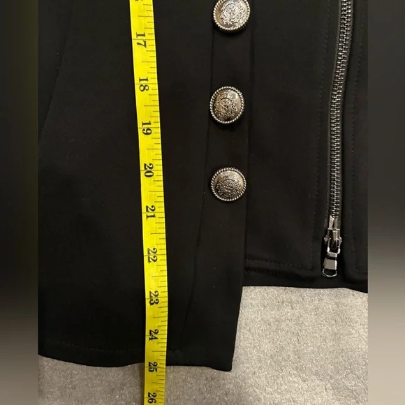 Joseph Ribkoff #183355 Woman's Black Military-Look Zip-Front Jacket - Picture 11 of 13